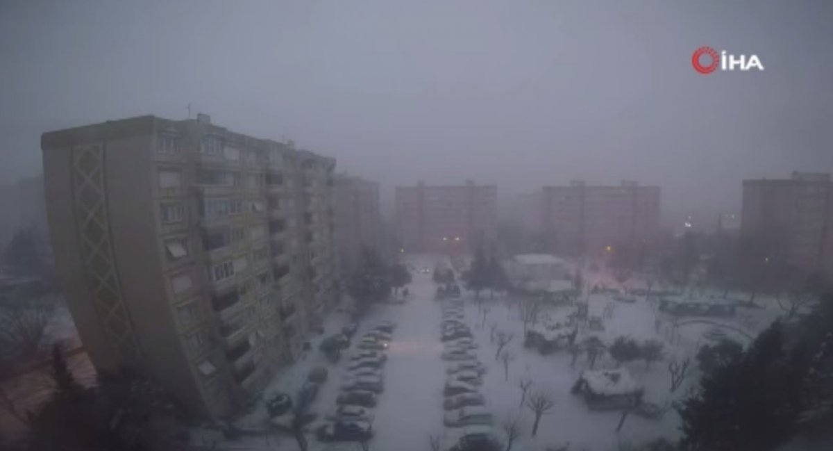 İstanbul’daki kar yağışı saniyelere sığdı #1