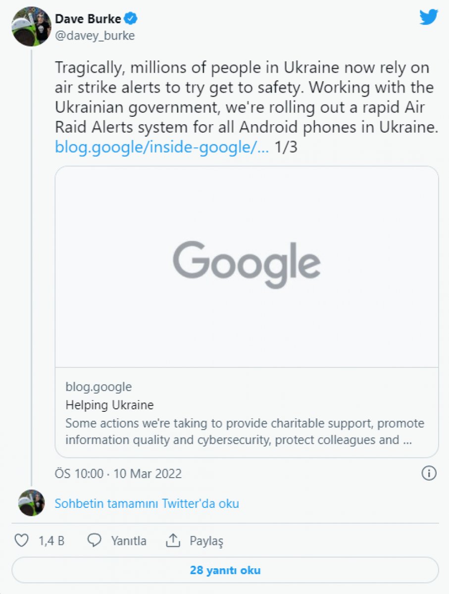 Google to send Ukrainian users warning for airstrike #1