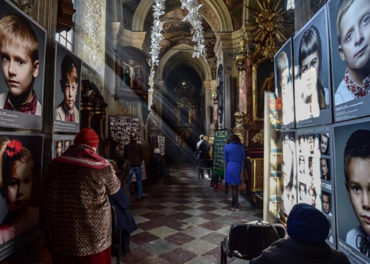 Statues protected in Lviv Catholic Church #5