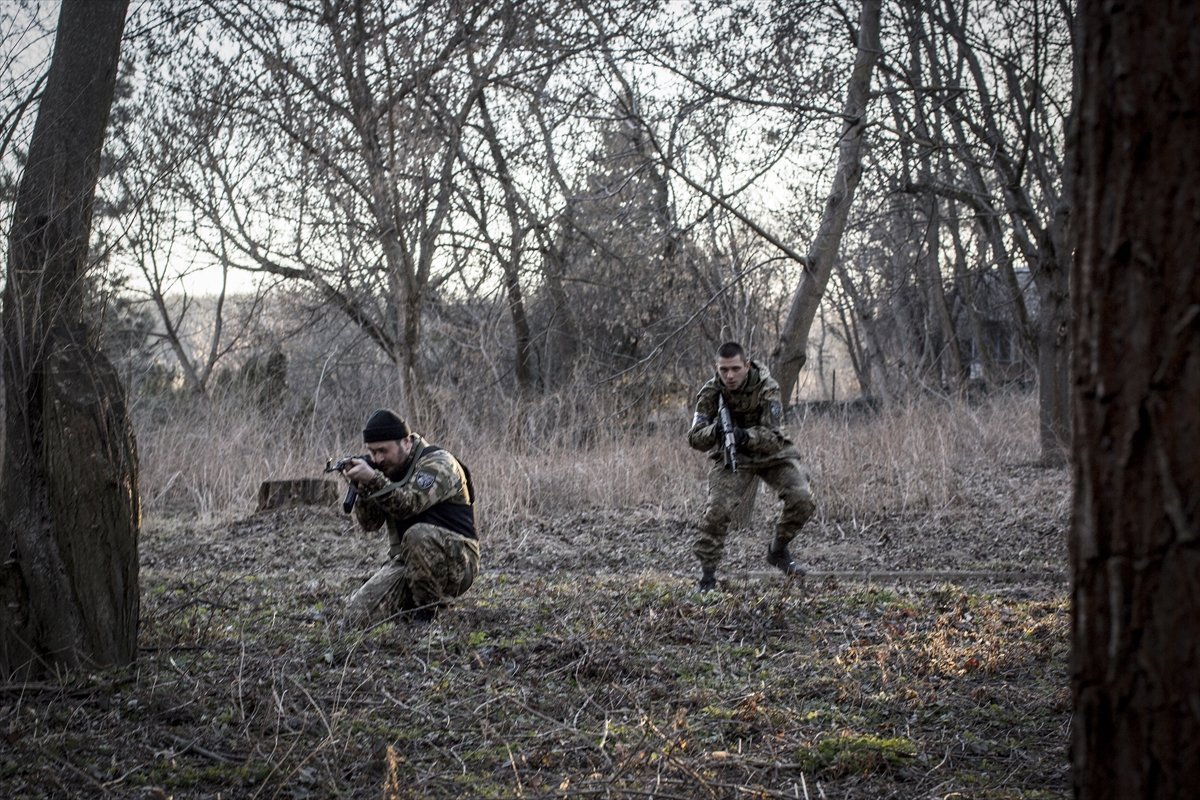 Frames from the military training of Ukrainian volunteers #2