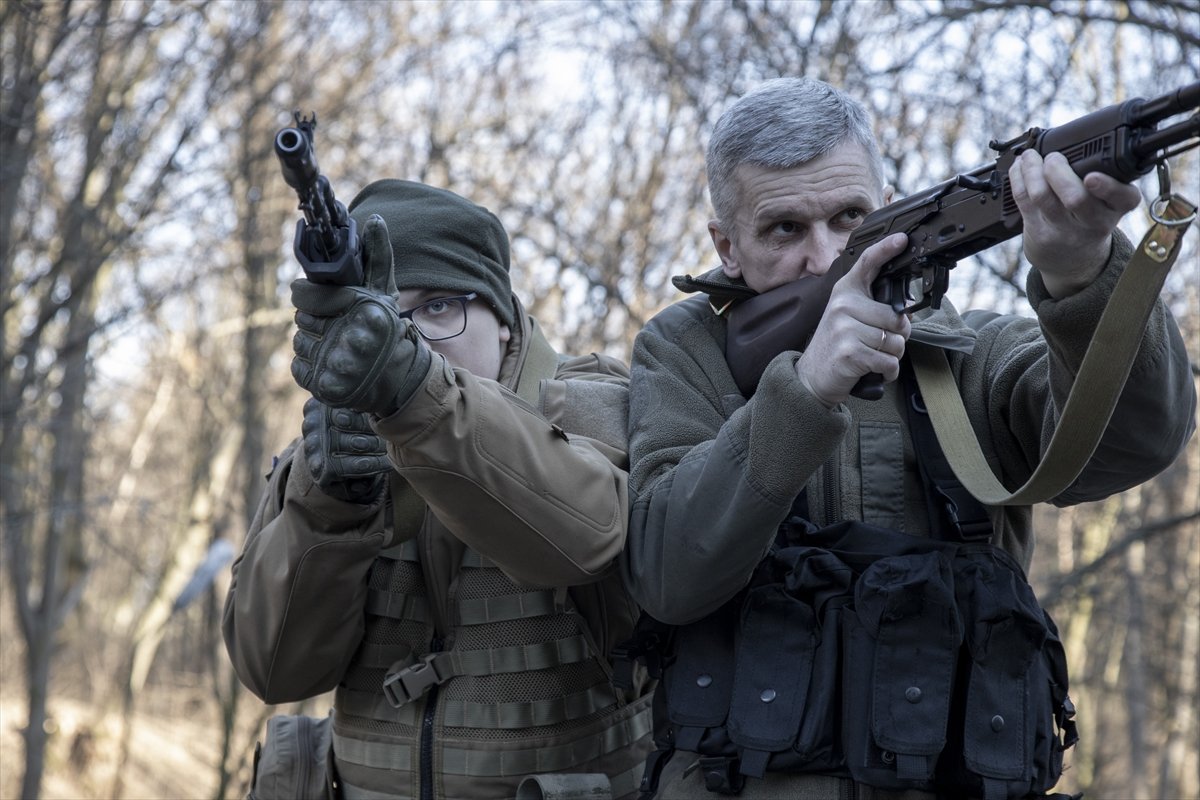 Frames from the military training of Ukrainian volunteers #7