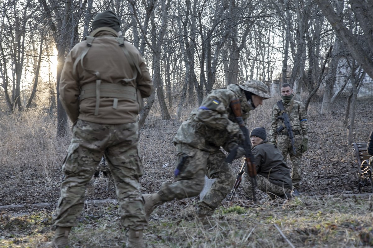 Frames from the military training of Ukrainian volunteers #1