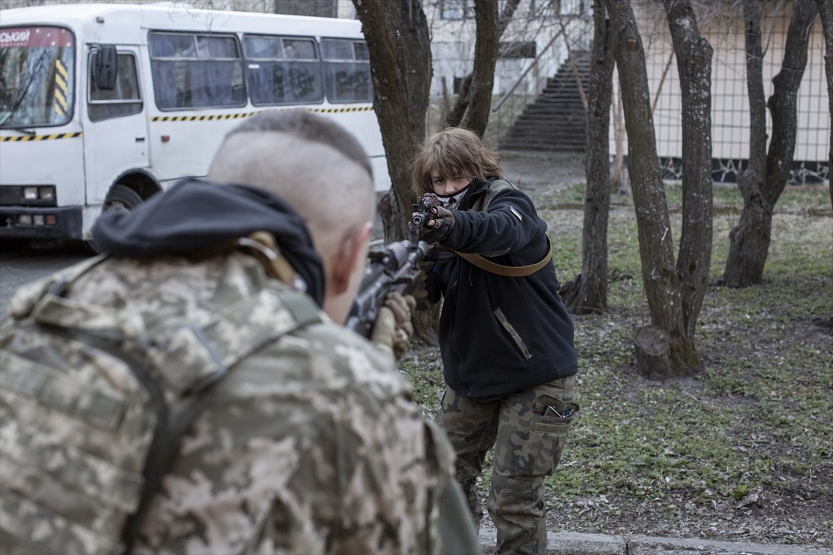 Frames from the military training of Ukrainian volunteers #6