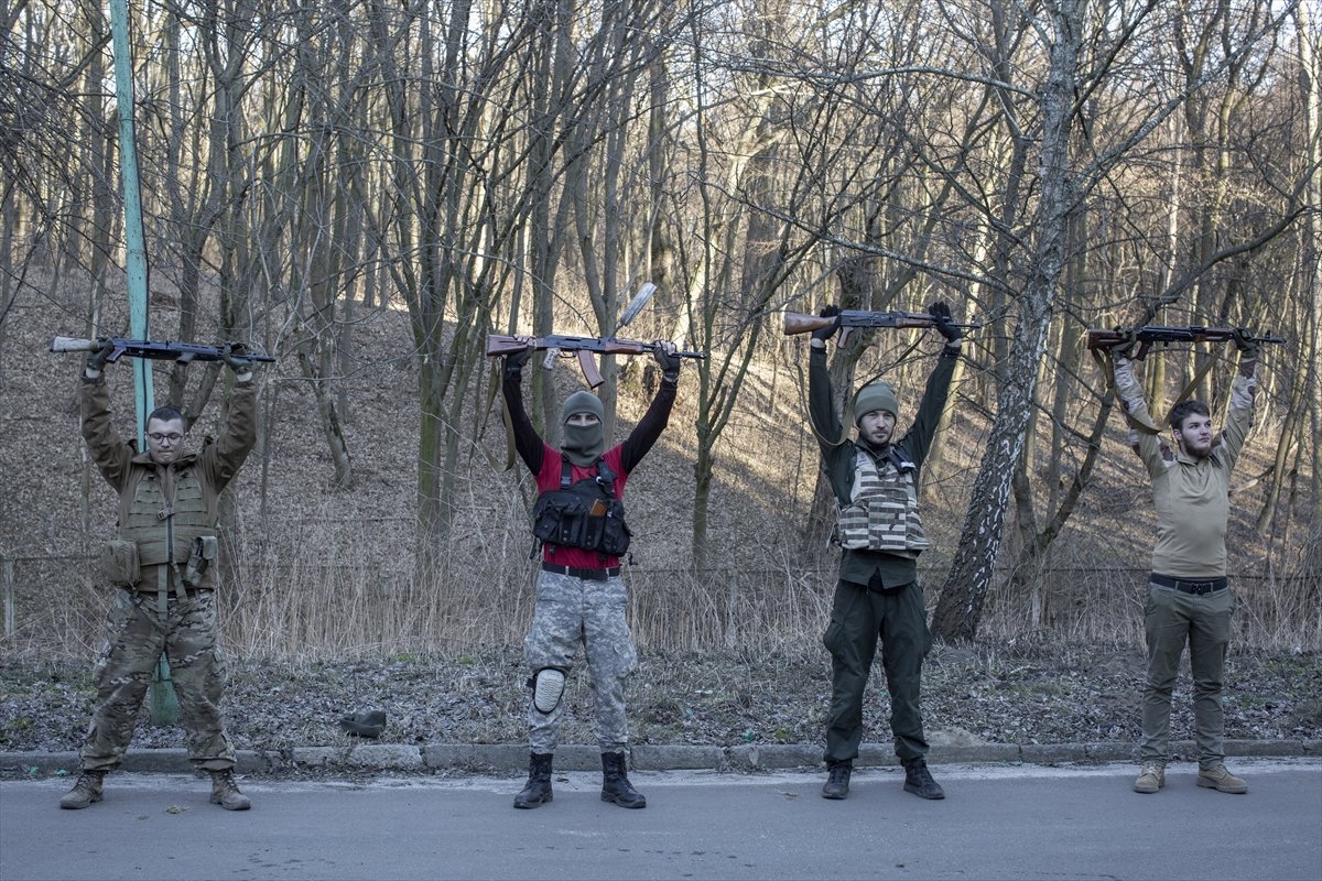 Frames from the military training of Ukrainian volunteers #8