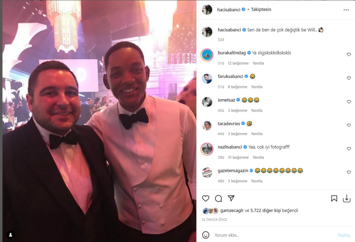 Hacı Sabancı dan Will Smith paylaşımı #3