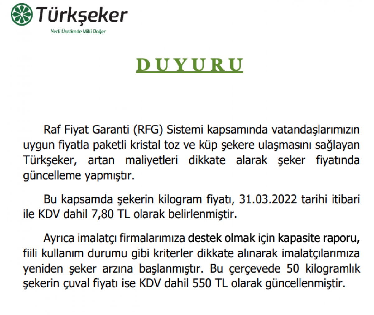 Türkşeker: Şekerin kilogramı KDV dahil 7.80 tl oldu #2
