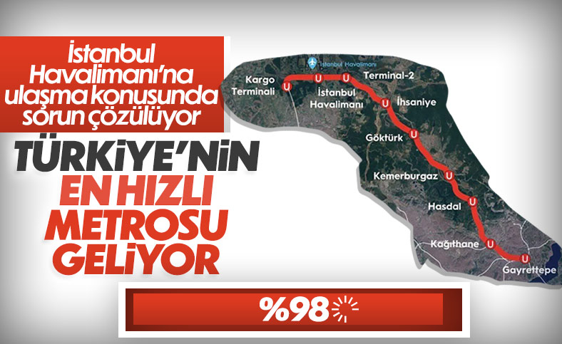 Gayrettepe-İstanbul Havalimanı metro hattında yüzde 98 ilerleme kaydedildi