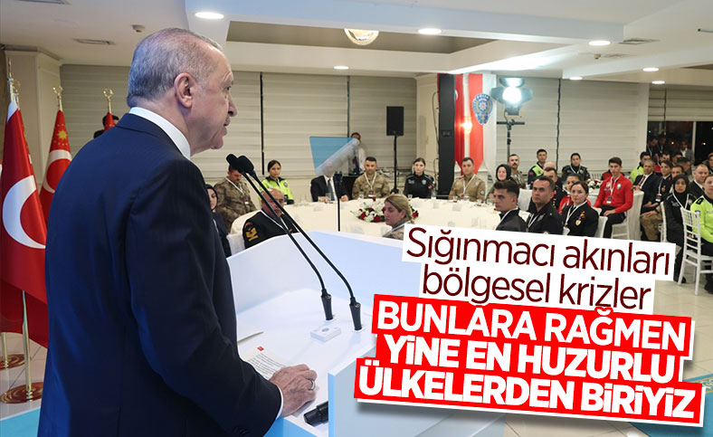 Cumhurbaşkanı Erdoğan güvenlik güçleriyle iftar yaptı 