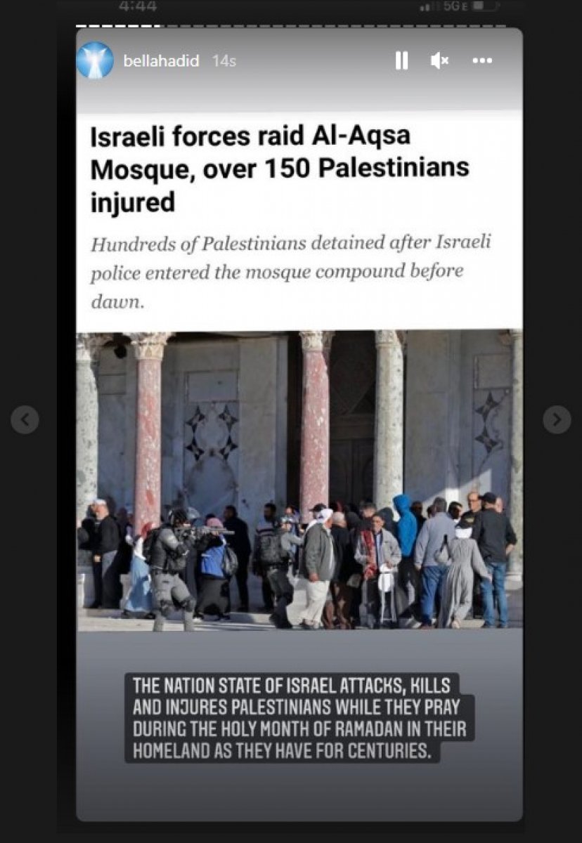 Bella Hadid’in, Filistin paylaşımları kısıtlandı #7
