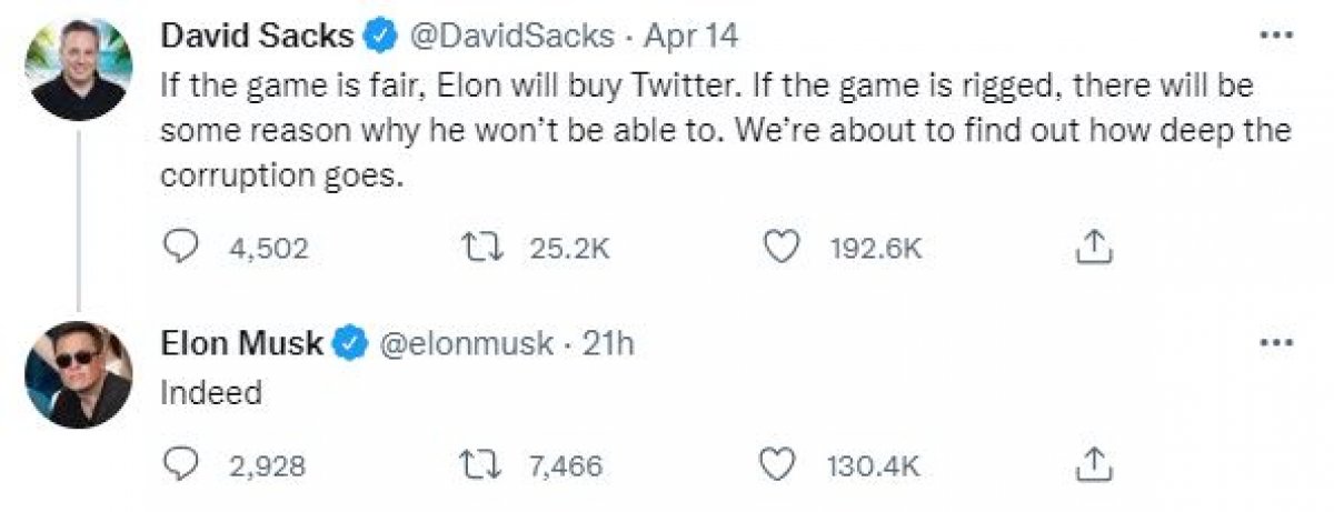 Elon Musk tan Twitter ı alamazsam hile var demektir iması #1