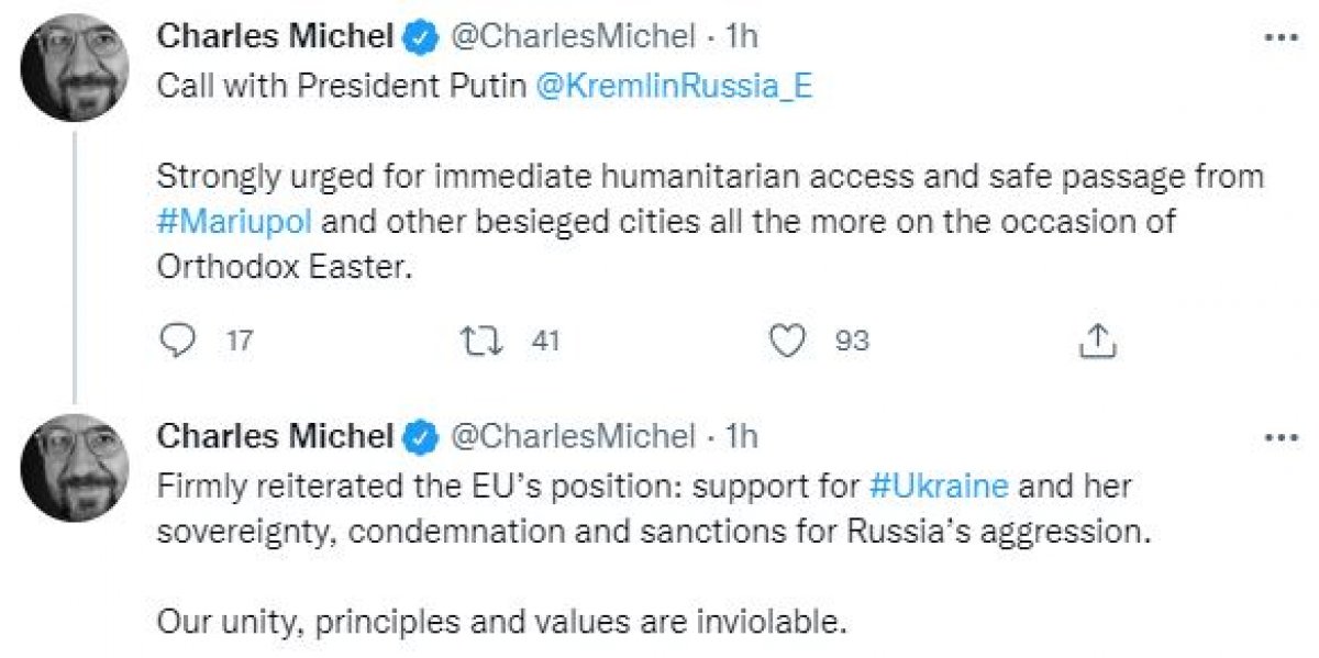 Charles Michel calls for ceasefire to Vladimir Putin #2