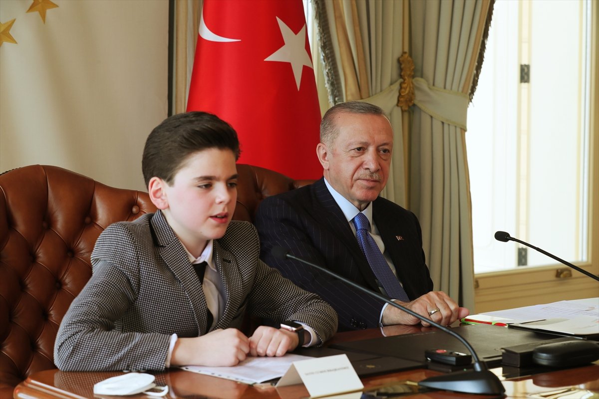 Cumhurbaşkanı Erdoğan çocukları kabul etti #5