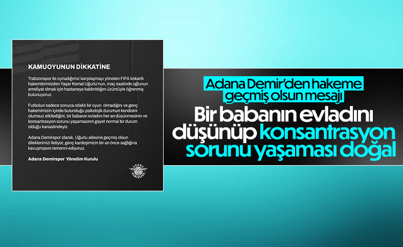 Adana Demirspor'dan hakem açıklaması