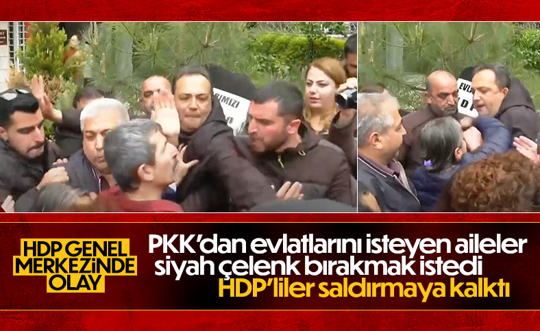 Ankara'da HDP binası önünde siyah çelenk gerginliği