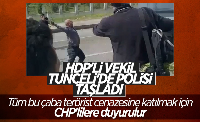 HDP'li vekil Alican Önlü'den polislere taşlı saldırı