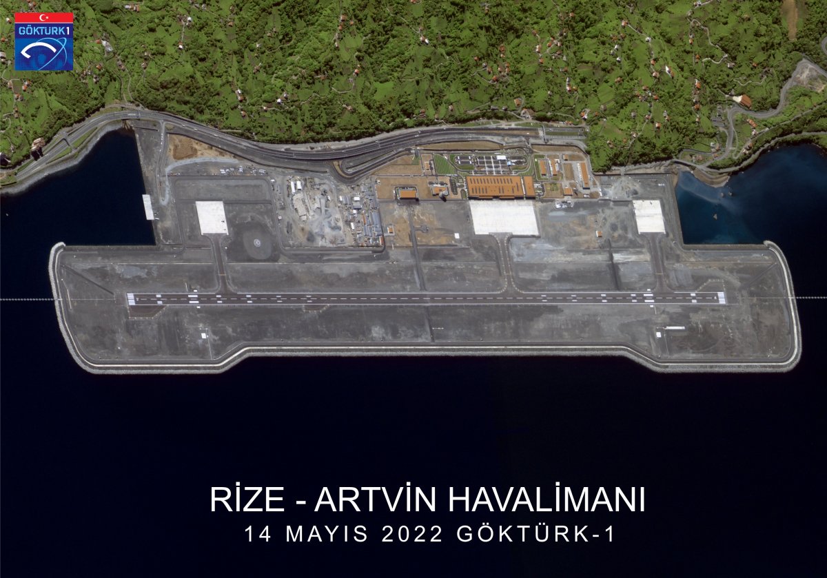 Rize-Artvin Havalimanı Göktürk-1 uydusundan görüntülendi #3