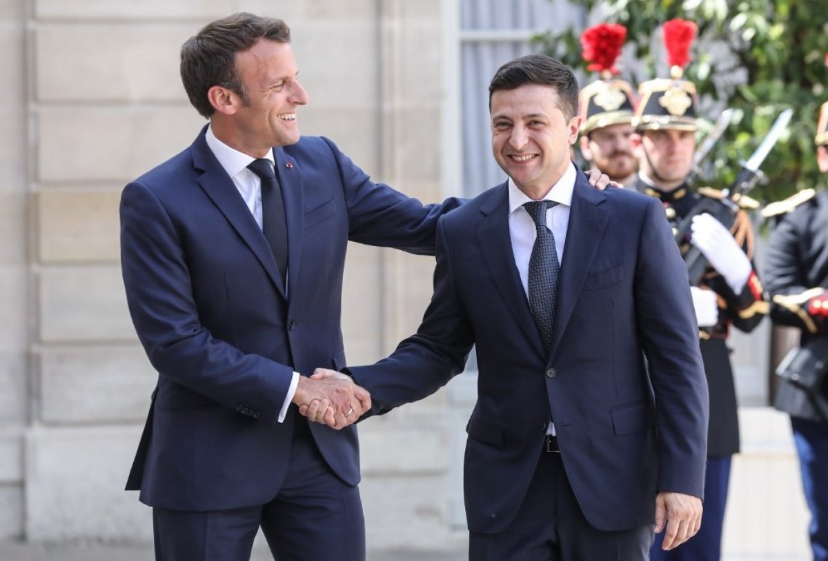 Fransa Cumhurbaşkanı Macron, Zelensky ile görüştü #1