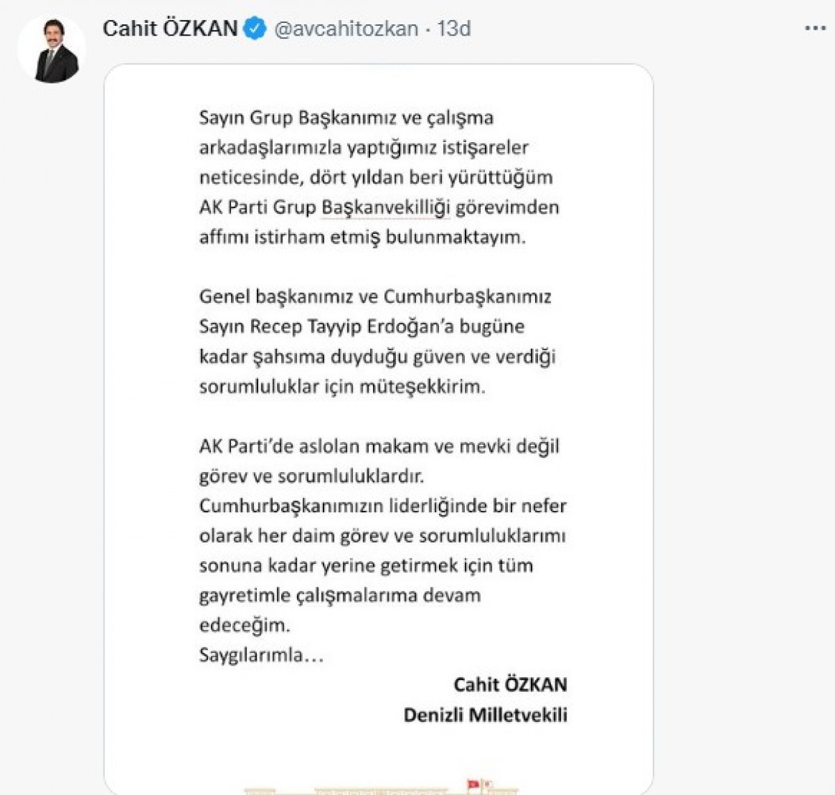 AK Parti de Cahit Özkan görevden alındı #1