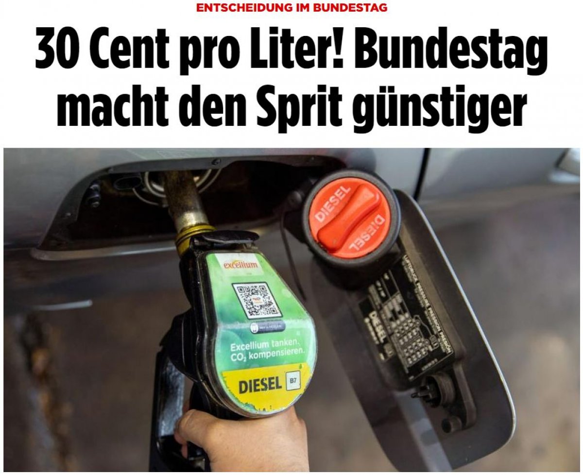 Step #2 from the German Bundestag to make fuel cheaper