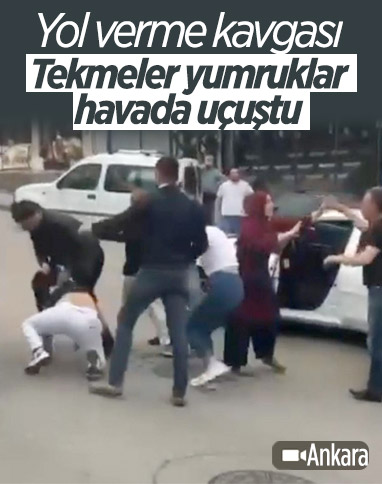 Ankara'da yol verme kavgası