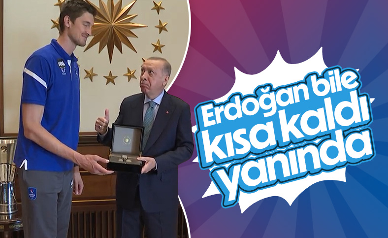 Tibor Pleiss'ın boyu Cumhurbaşkanı Erdoğan'ı şaşırttı