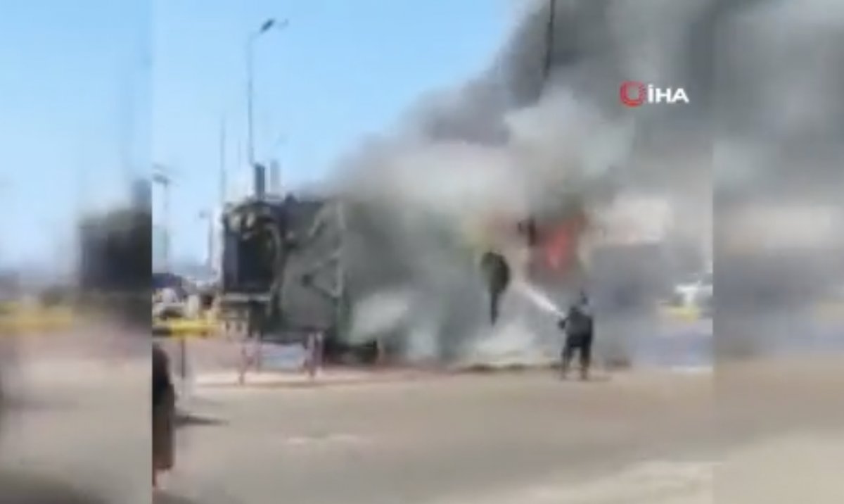 The tire of the burning garbage truck in Egypt exploded #1