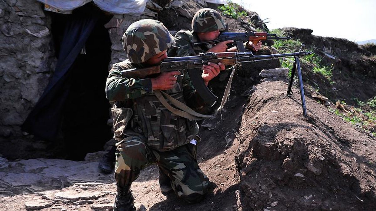 Armenian soldiers targeted Azerbaijani positions