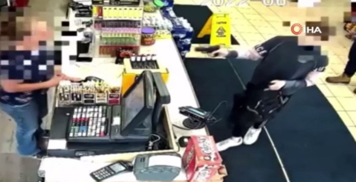 A boy robbed a gas station with a gun in the USA #1