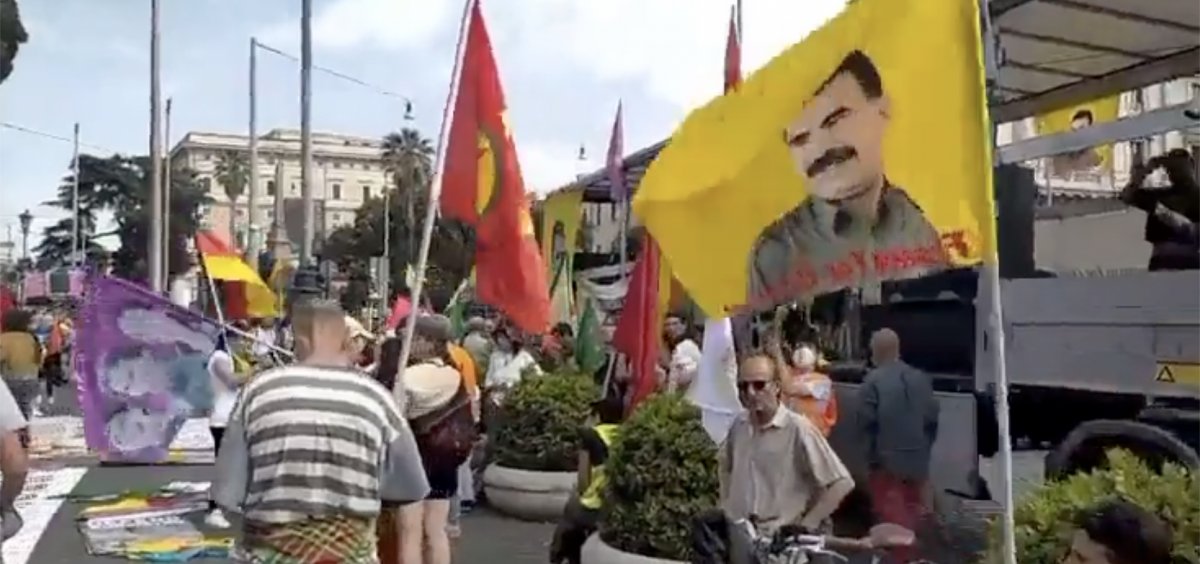 İtalya da PKK destekçileri yürüyüş düzenledi #4