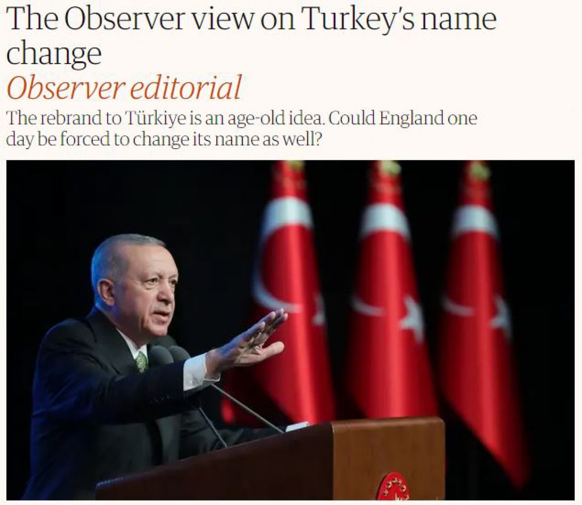 The Guardian wrote about the transition from Turkey to Turkey #2