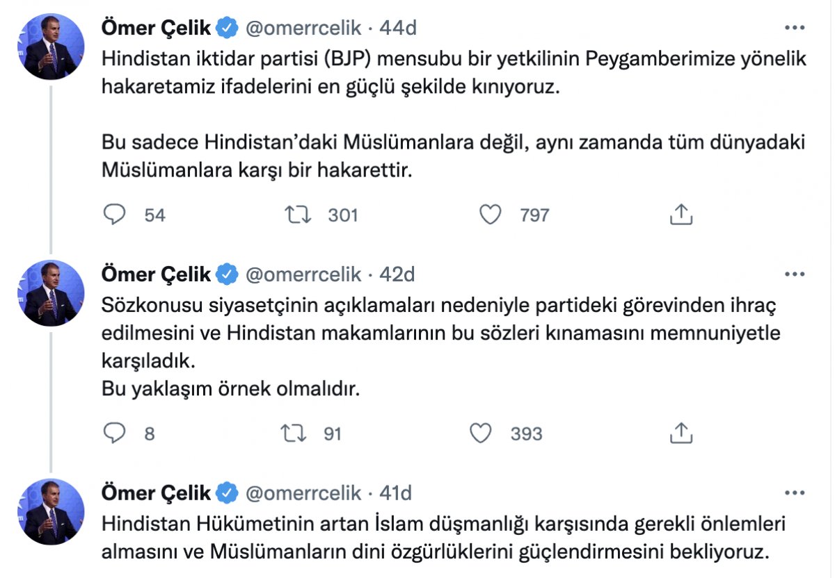 AK Parti Sözcüsü Ömer Çelik ten Hz. Muhammed e hakaret içeren ifadelere tepki #1
