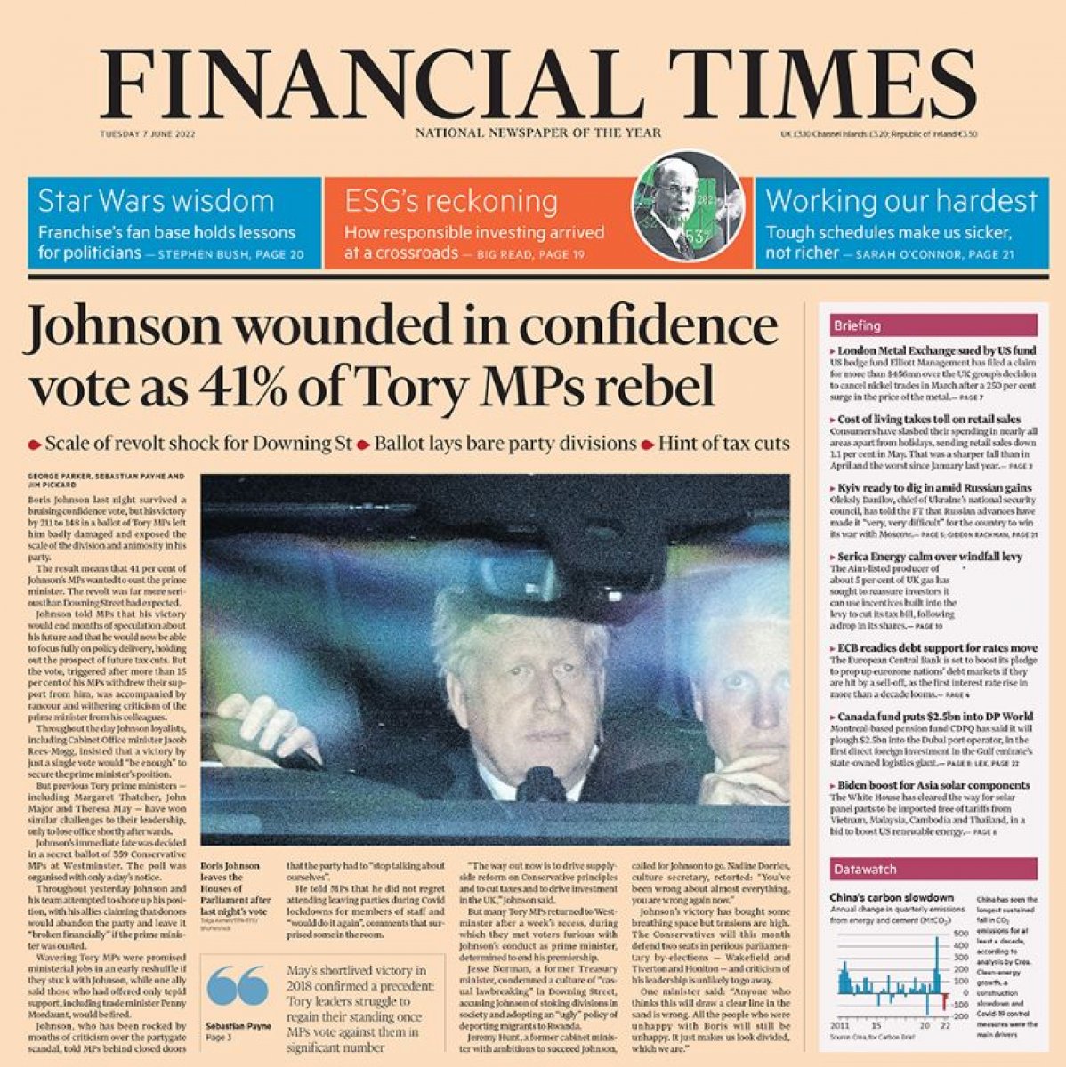 UK press: Boris Johnson injured #2