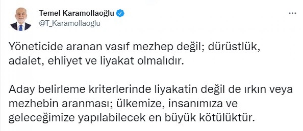 Temel Karamollaoğlu Cumhurbaşkanı adayının kriterlerini açıkladı #2