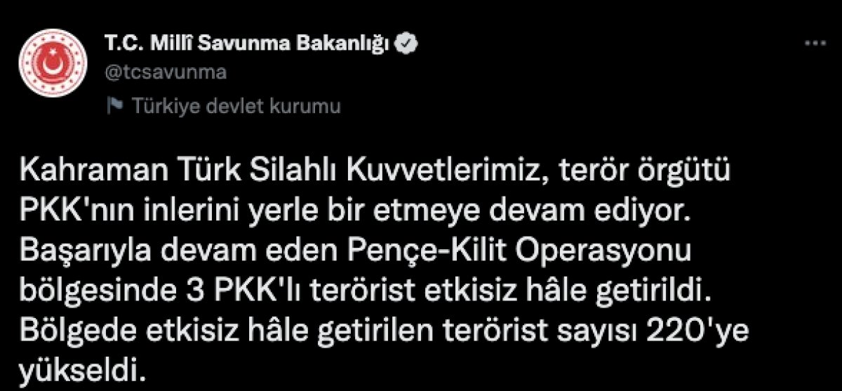 Pençe Kilit bölgesinde 3 PKK lı öldürüldü #1