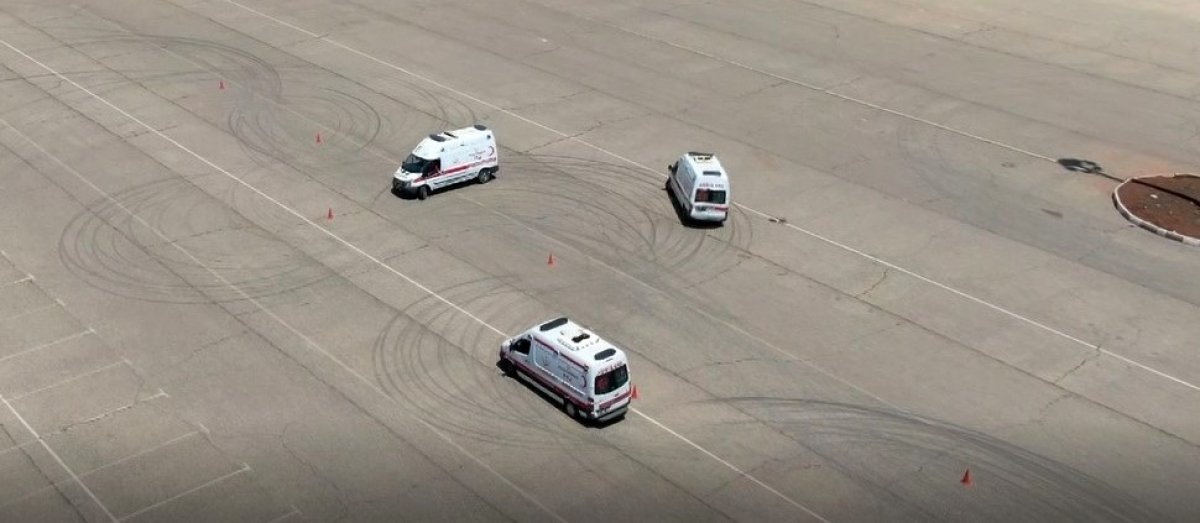 Gaziantep te ambulans şoförlerinin eğitim görüntüleri #3