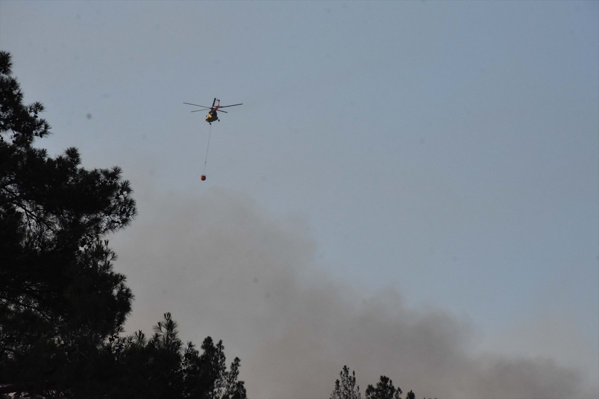Marmaris te yangın bölgesine havadan da müdahale başladı #9