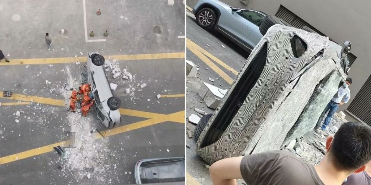 Two people died in China due to a vehicle falling from the third floor #1