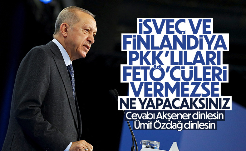 Cumhurbaşkanı Erdoğan: Taleplerimiz yerine getirilmezse parlamentodan geçirmeyiz