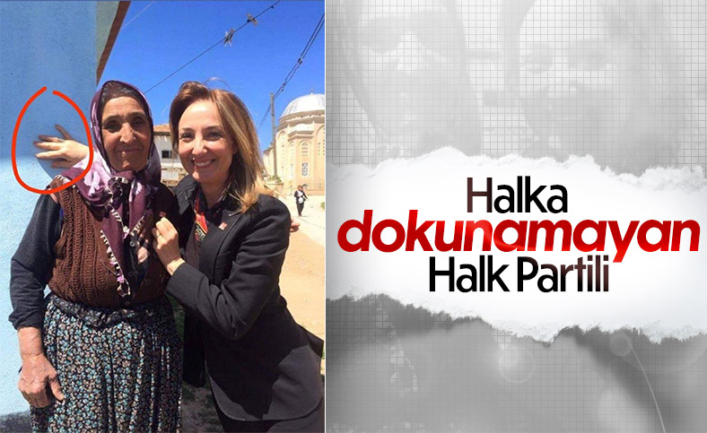 CHP'li Aylin Nazlıaka, fotoğraf çektirdiği kadına ‘dokunamadı’ 