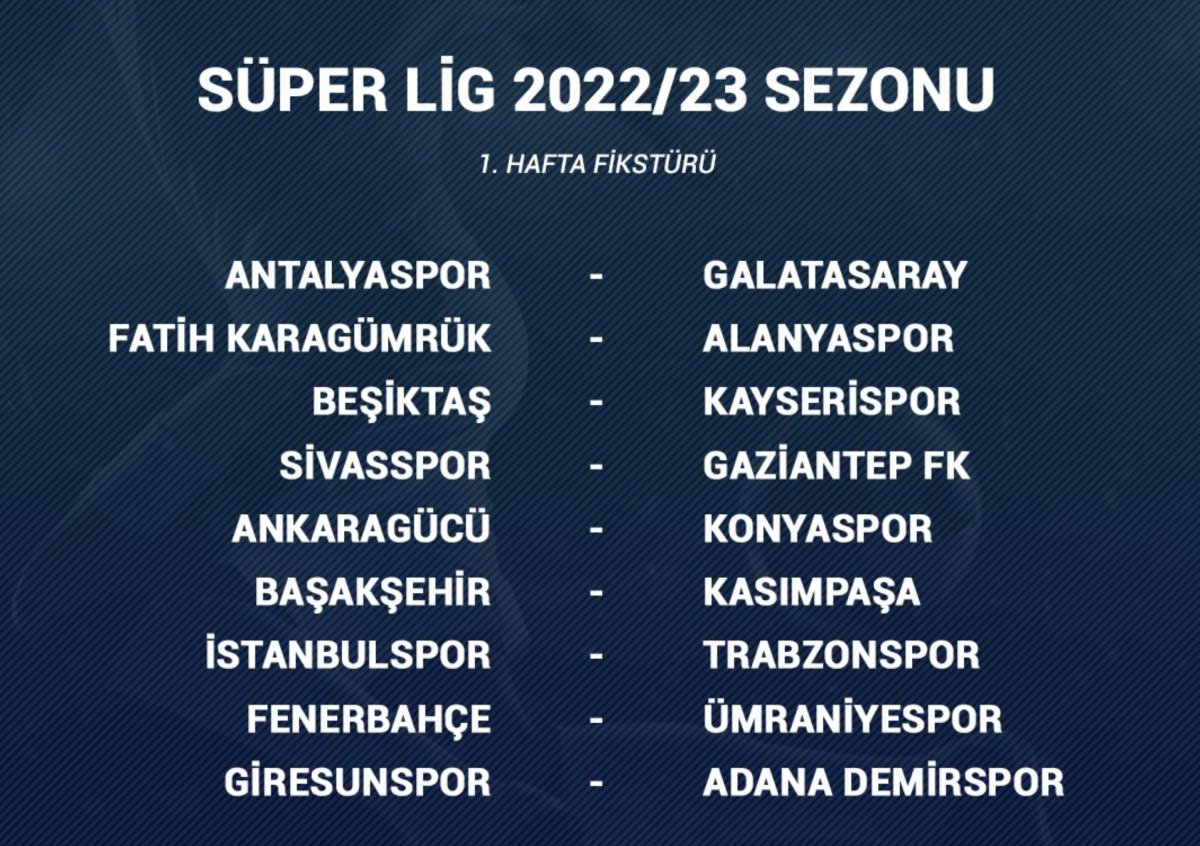 Süper Lig de yeni sezonun fikstürü belli oldu #1