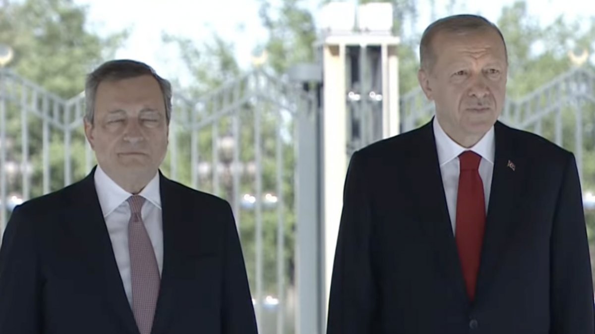 Cumhurbaşkanı Erdoğan, İtalya Başbakanı Draghi yi karşıladı #1