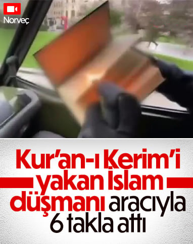 Norveç'te Kur'an-ı Kerim'i yakan İslam karşıtının aracı takla attı