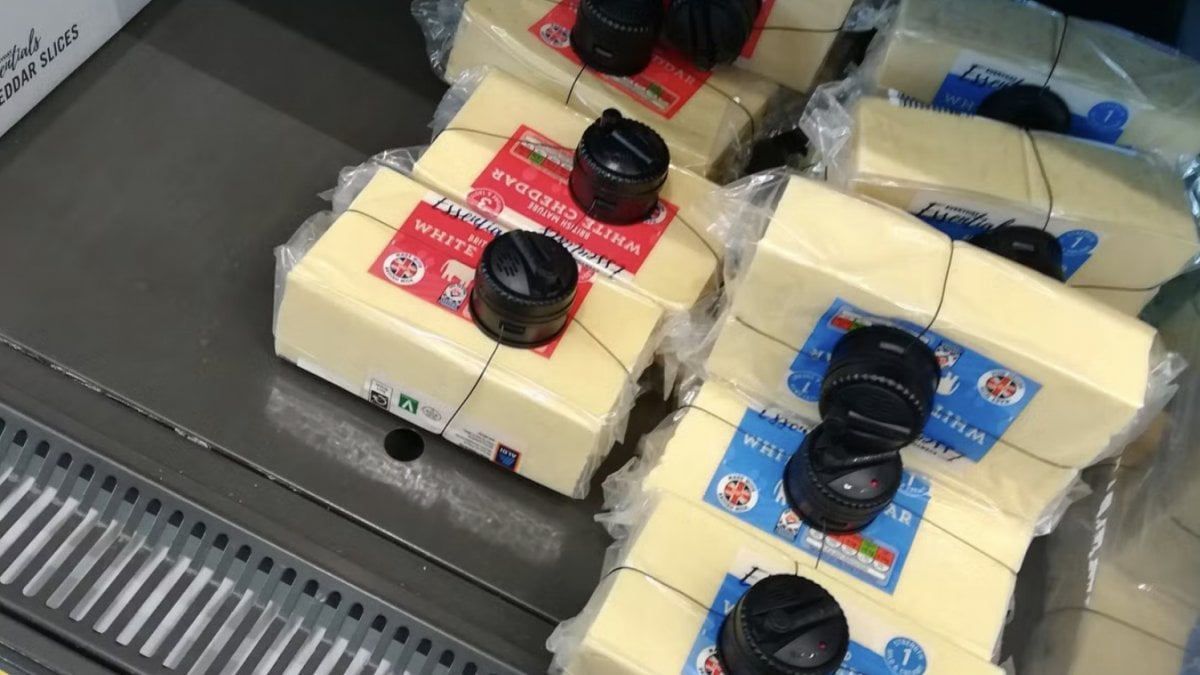 Electronic locks were installed on some foods in UK markets