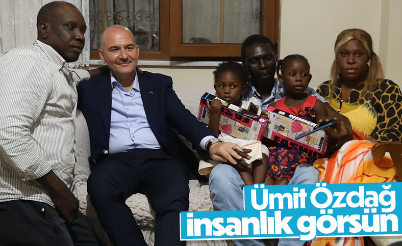 Bakan Soylu metroda ırkçı saldırıya uğrayan aileyi ziyaret etti