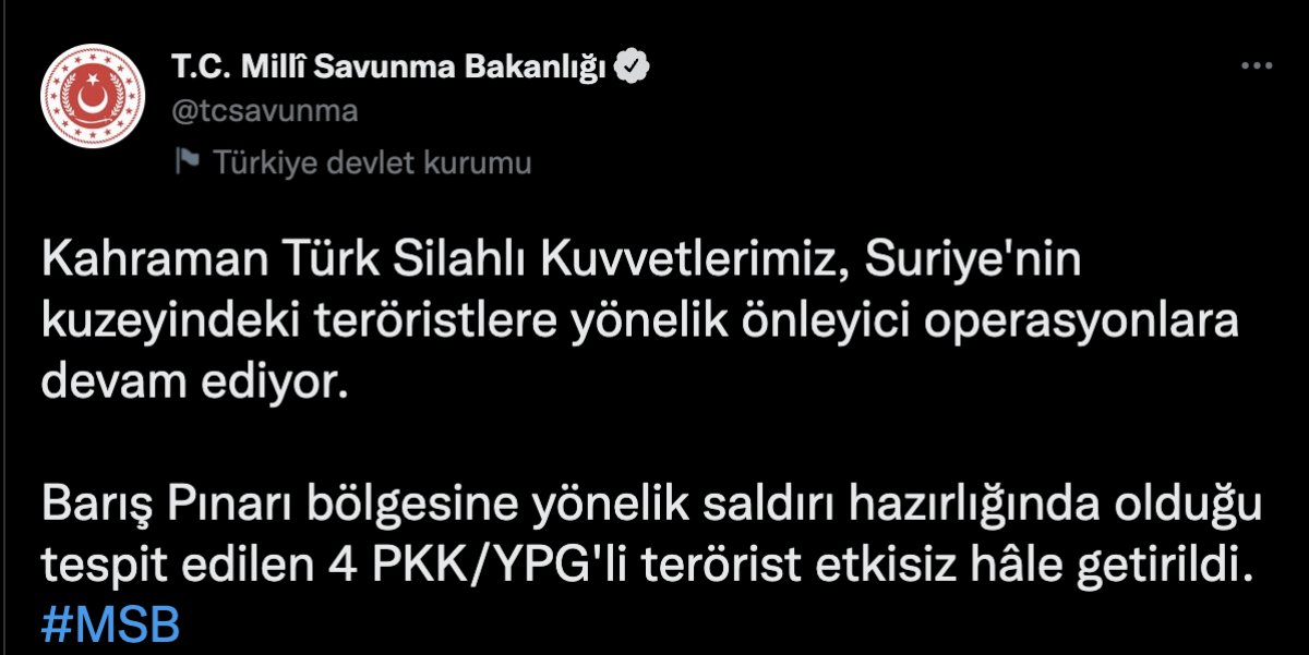 MSB: Barış Pınarı bölgesine 4 terörist yakalandı #1