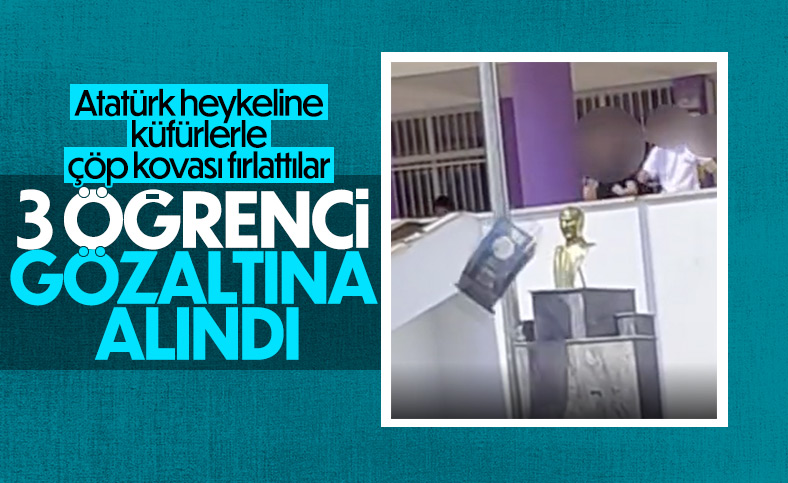 Ba�c�lar'da 13 ya�lar�ndaki ��renciler Atat�rk b�st�ne sald�rd�