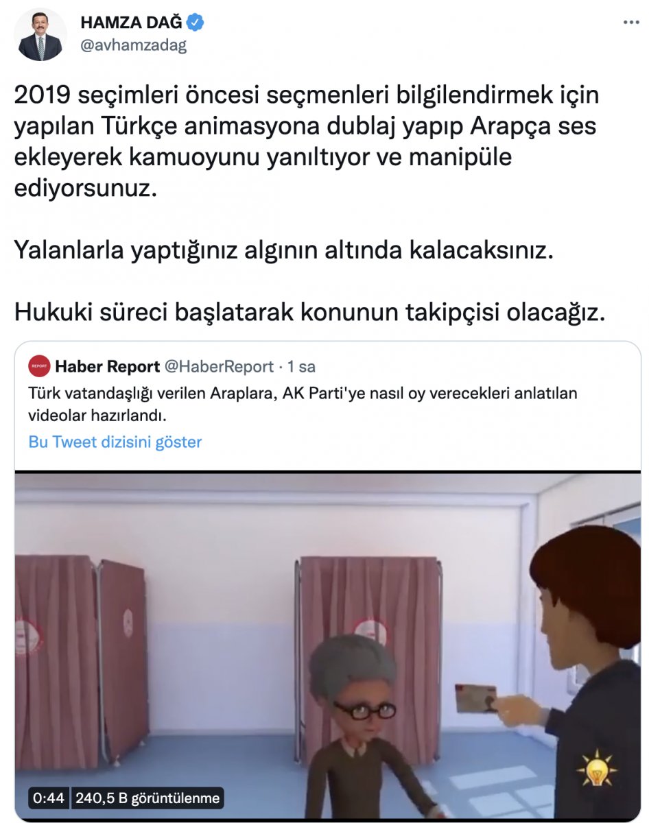 AK Partili Hamza Dağ dan Araplara oy kullanma videosuna tepki #2