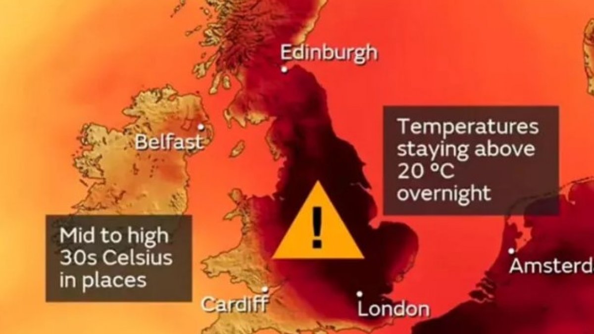 Red alert for rising temperatures from England