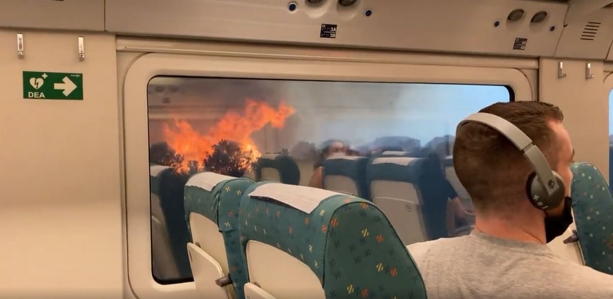 Train caught in flames in Spain #2