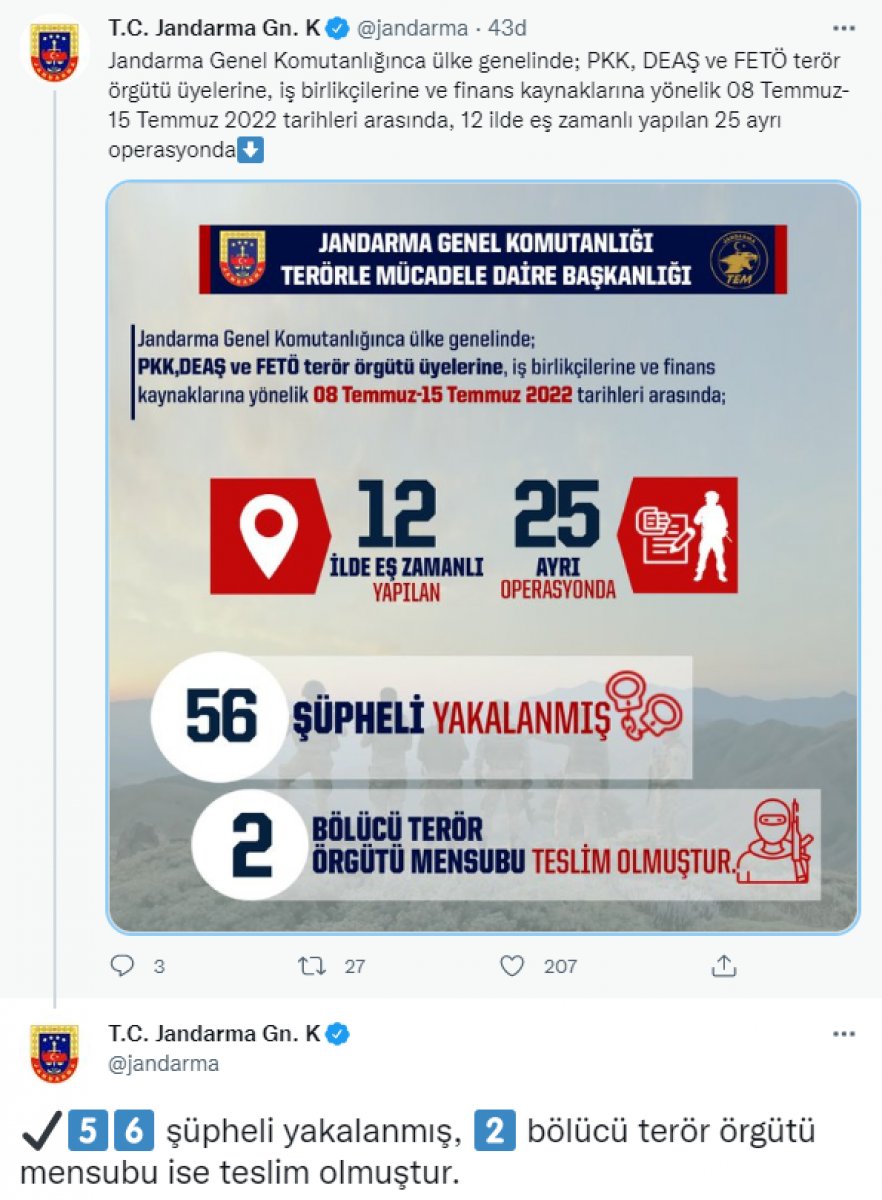 Jandarma terör örgütüne göz açtırmıyor: 56 terörist yakalandı #2